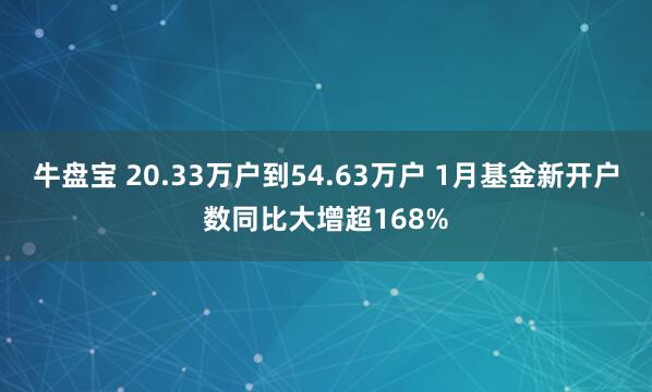 牛盘宝 20.33万户到54.63万户 1月基金新开户数同比大增超168%