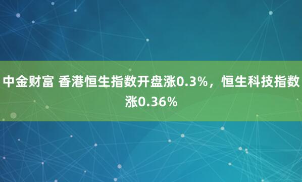 中金财富 香港恒生指数开盘涨0.3%，恒生科技指数涨0.36%