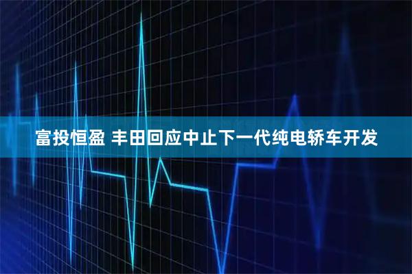 富投恒盈 丰田回应中止下一代纯电轿车开发
