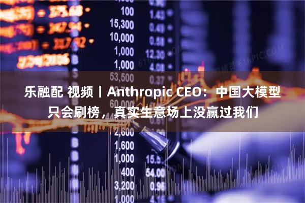 乐融配 视频丨Anthropic CEO：中国大模型只会刷榜，真实生意场上没赢过我们